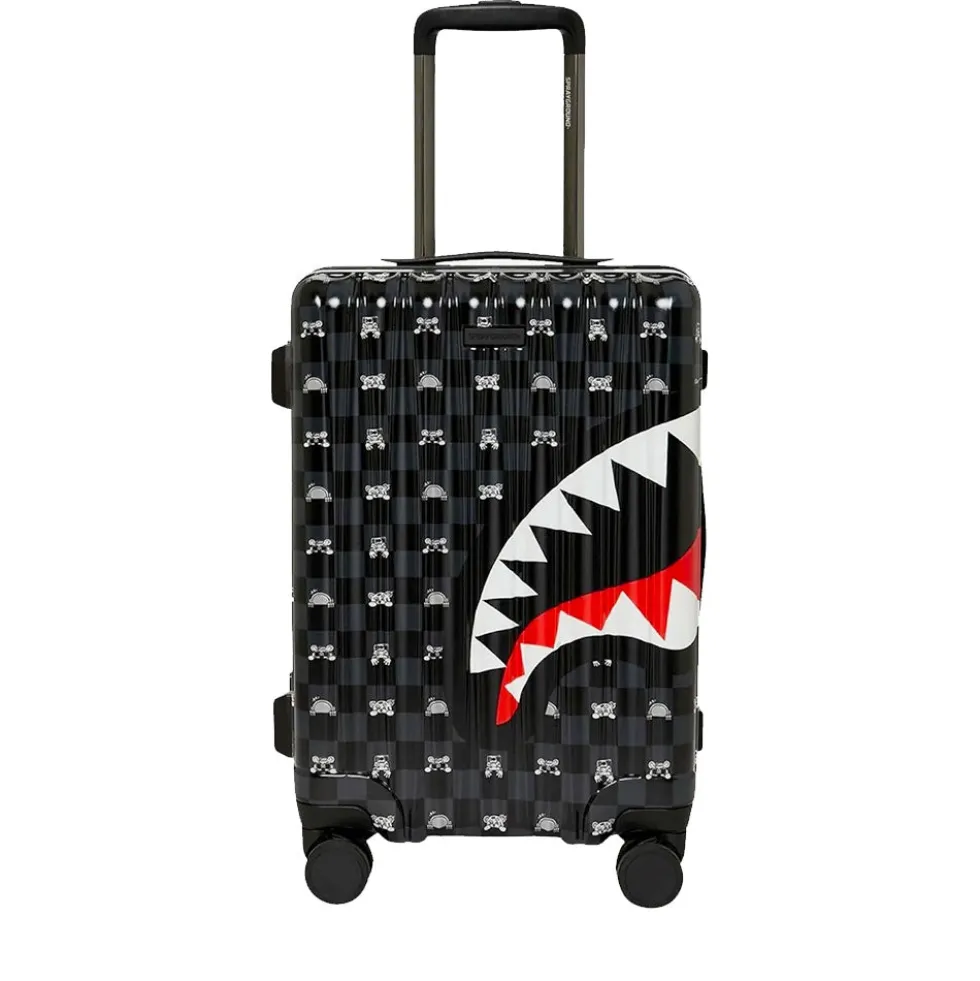 Trolley Cabina Rigido 4 Ruote SPRAYGROUND stampa Gray Peeking Character Check