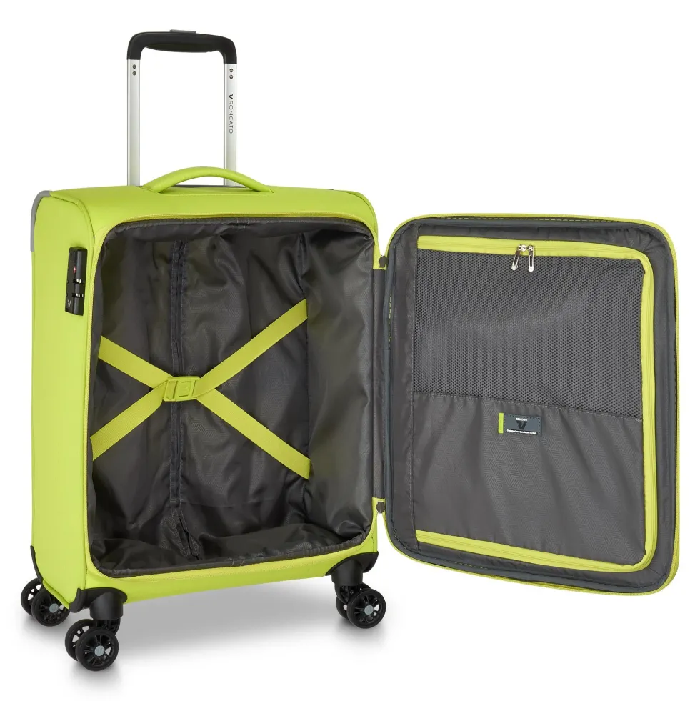 Trolley Cabina Semirigido 4 Ruote RONCATO Linea Lite Soft colore Cyber Lime