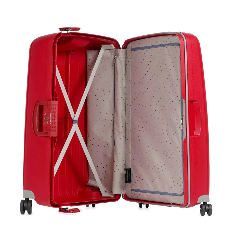 Trolley Grande Rigido 4 Ruote SAMSONITE linea S'Cure Rosso