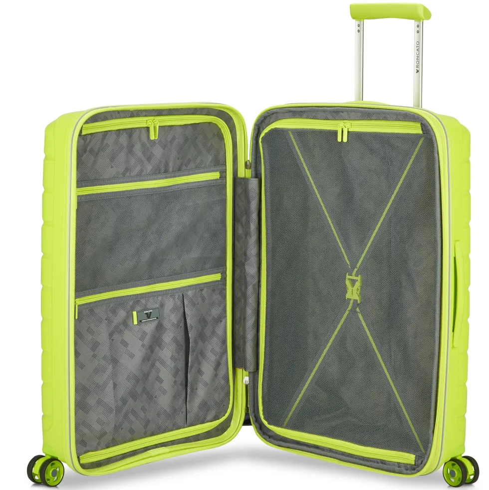 Trolley Rigido Medio Espandibile 4 Ruote RONCATO Linea B-Flying colore Cyber Lime