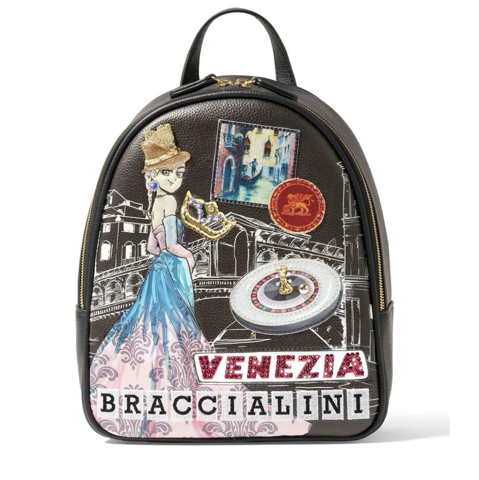 Zaino Donna BRACCIALINI linea Cartoline stampa Venezia