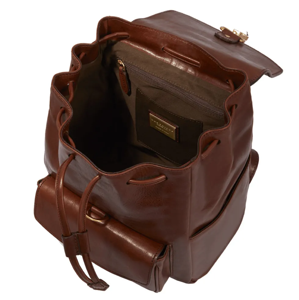 Zaino Donna con Pattina THE BRIDGE in Pelle Marrone linea Story