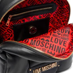 Zaino Donna LOVE MOSCHINO linea Puffy Logo Trapuntato Imbottito Nero