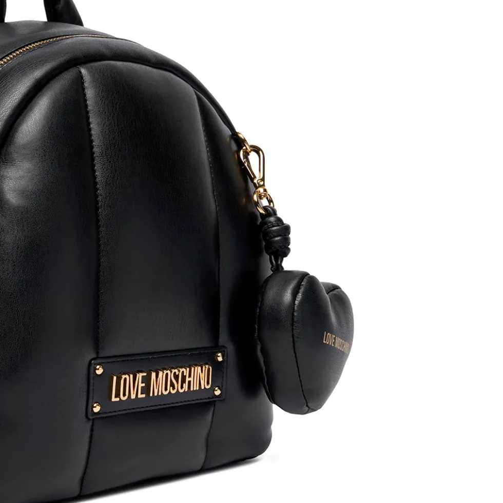 Zaino Donna LOVE MOSCHINO linea Puffy Logo Trapuntato Imbottito Nero
