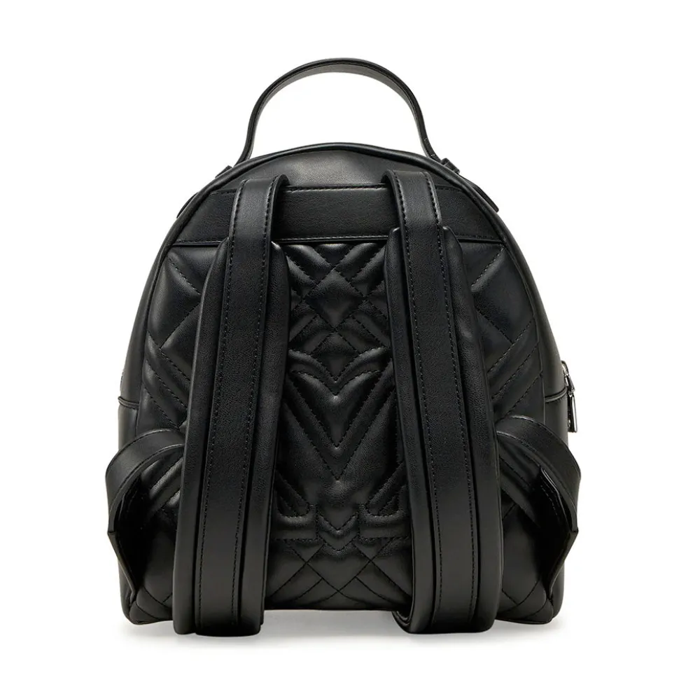 Zaino Donna LOVE MOSCHINO linea Quilted Trapuntato Nero e Nikel