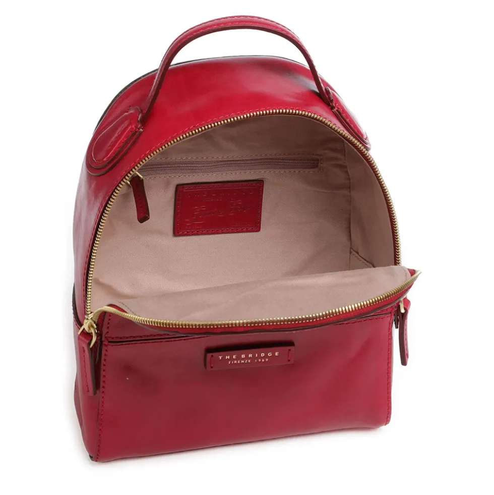 Zaino Donna Medio THE BRIDGE linea Elettra in Pelle Rosso Berry