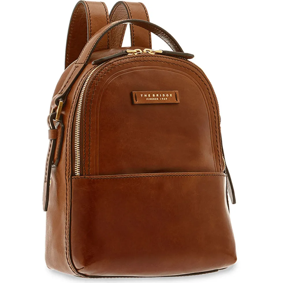 Zaino Donna Piccolo THE BRIDGE in Pelle Marrone linea Pearl District