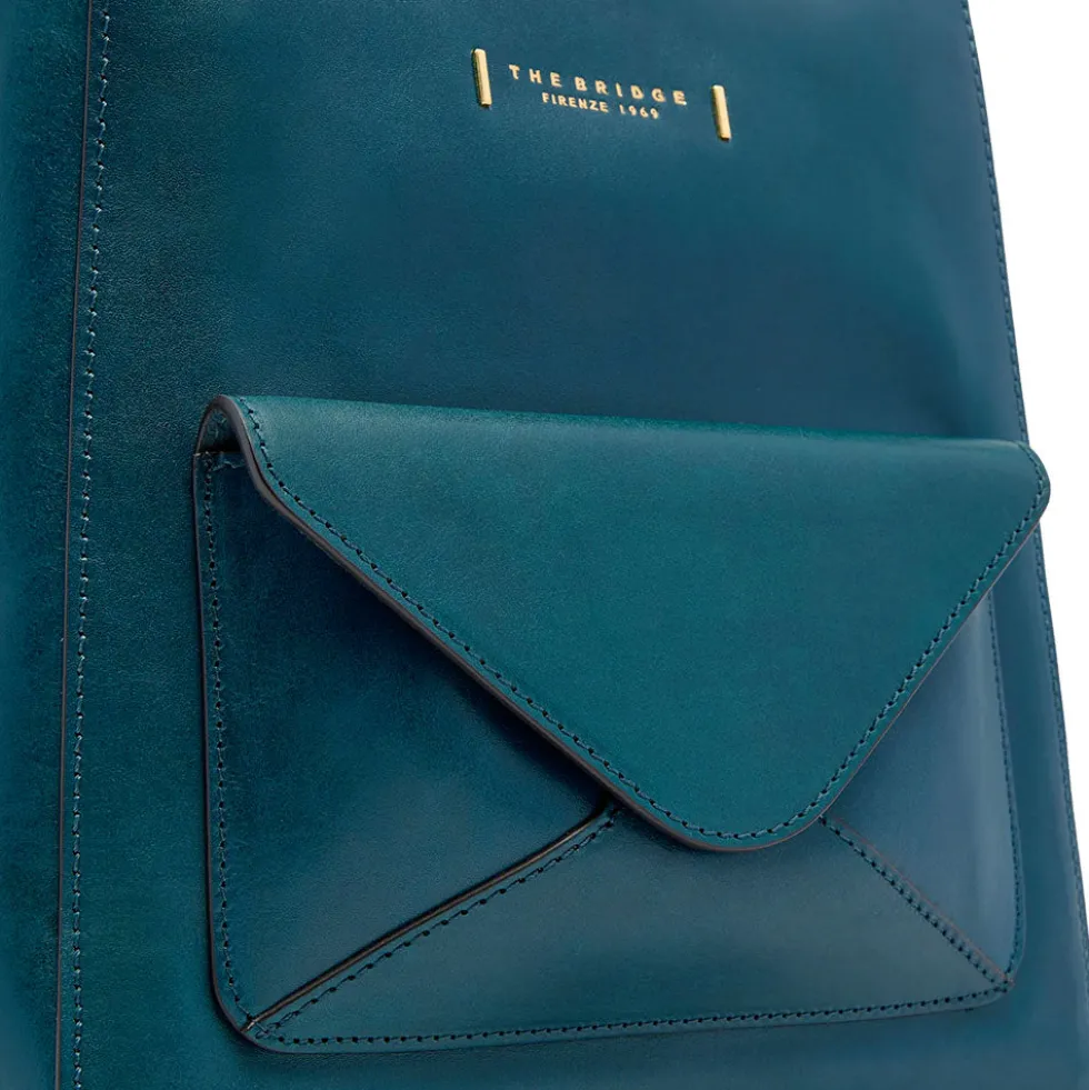 Zaino Donna THE BRIDGE linea Frida in Pelle Blu Pavone