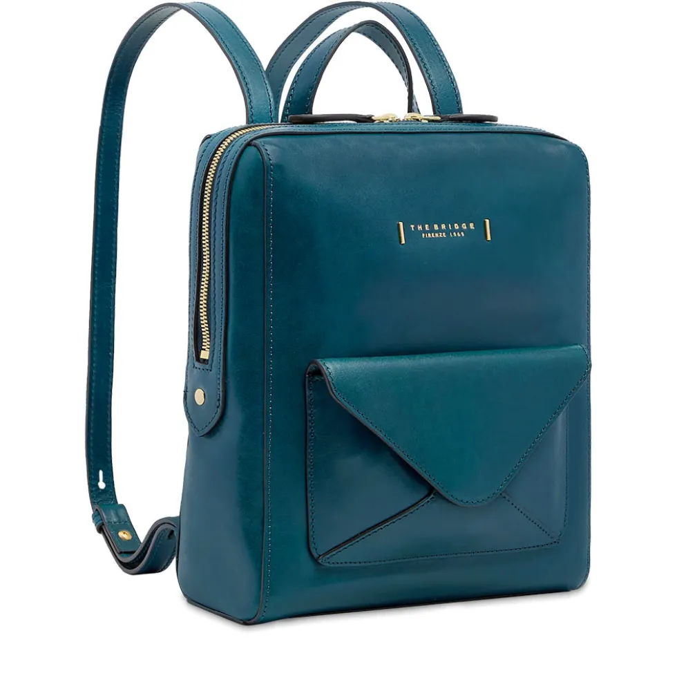 Zaino Donna THE BRIDGE linea Frida in Pelle Blu Pavone