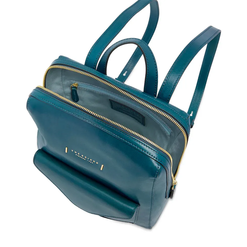 Zaino Donna THE BRIDGE linea Frida in Pelle Blu Pavone