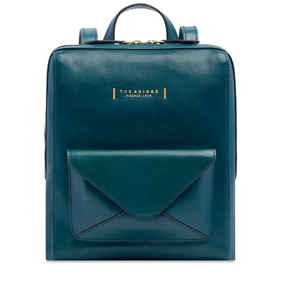 Zaino Donna THE BRIDGE linea Frida in Pelle Blu Pavone