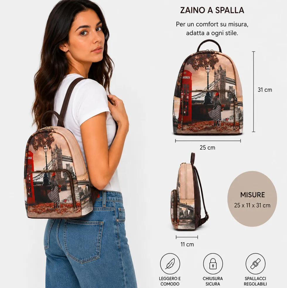 Zaino Donna Y NOT con Tasca Esterna YES-615 Dream in Venice