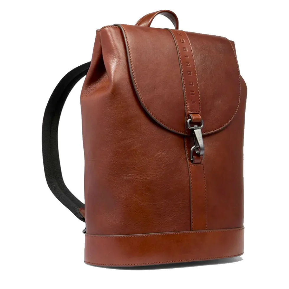 Zaino Uomo con Pattina THE BRIDGE linea Giacomo in Pelle Marrone