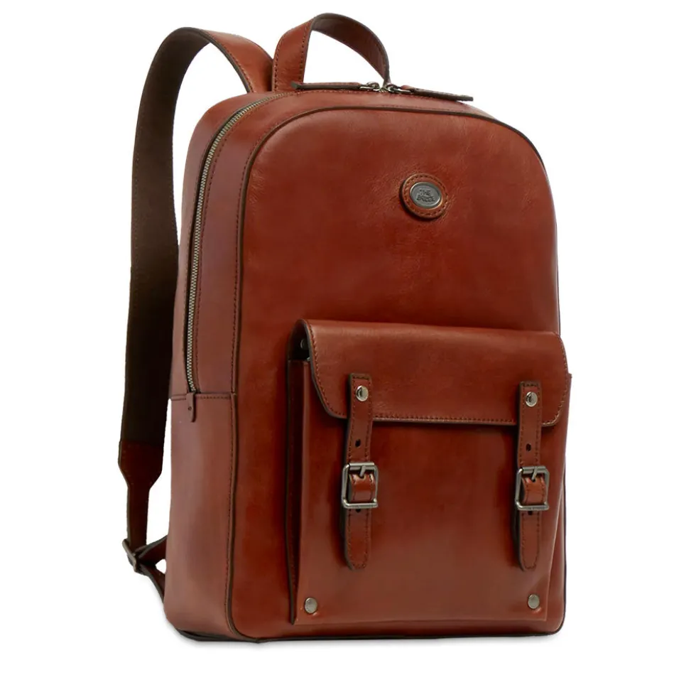 Zaino Uomo THE BRIDGE linea Galileo in Pelle Marrone